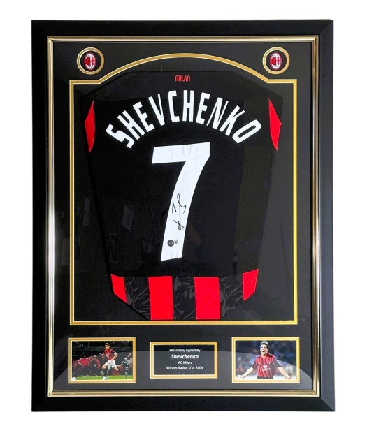 Andriy Shevchenko's AC Milan 2025/26 Signed and Framed Home Shirt