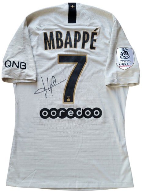 Mbappé's Nice vs PSG Signed Match-Issued Shirt, 2018