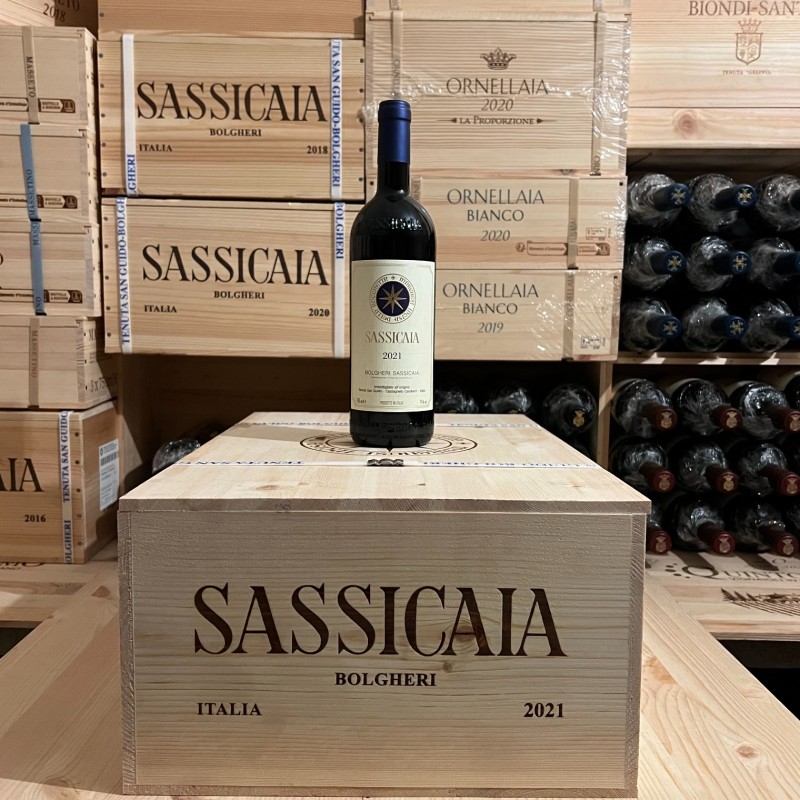 Sassicaia 2021 Tenuta San Guido - Wooden Case Twelve Bottles