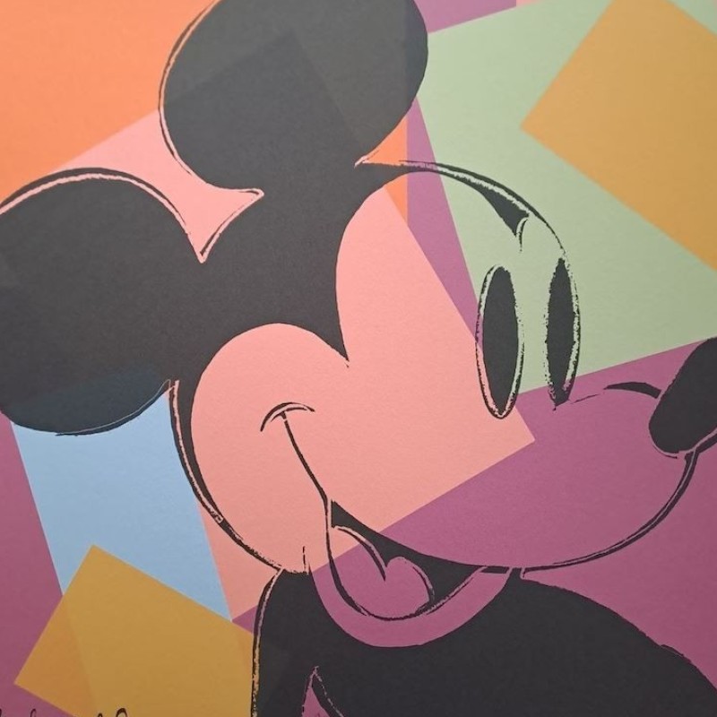 "Mickey Mouse" Lithograph Signed by Andy Warhol