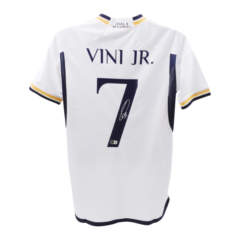 Replica della maglia del Real Madrid firmata da Vinicius Junior