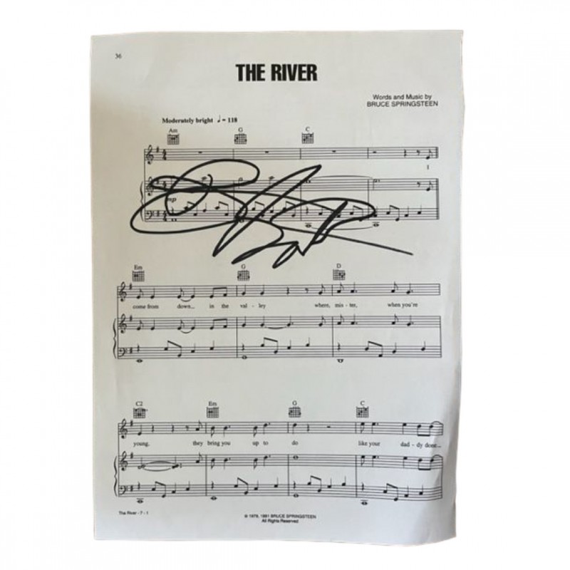 Bruce Springsteen Signed 'The River' Sheet Music