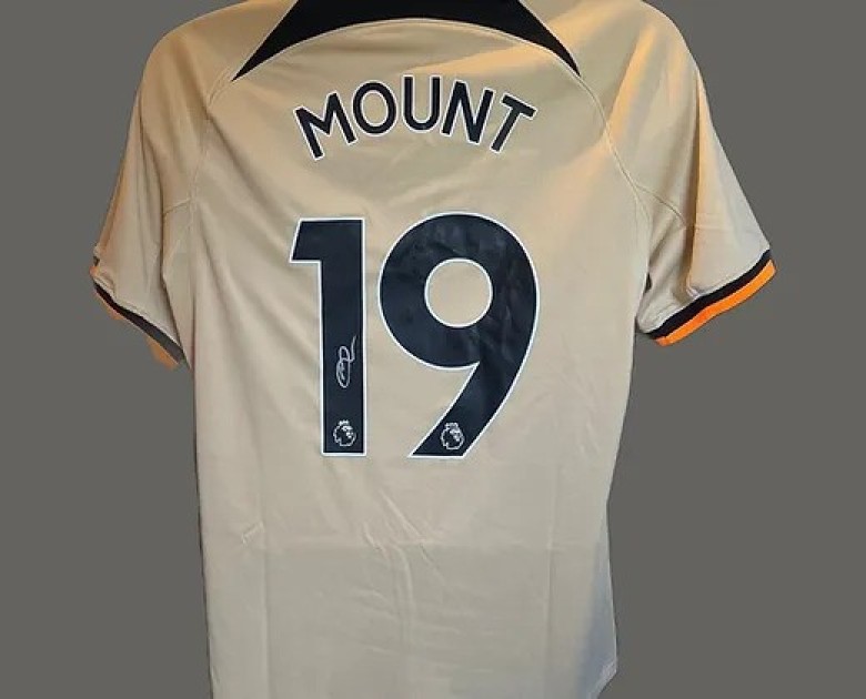 Maglia ufficiale "away" Mason Mount Chelsea, 2022/23 - Autografata