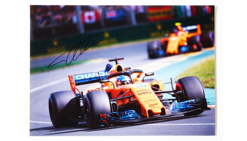 Fernando Alonso F1 A4 Signed Photograph