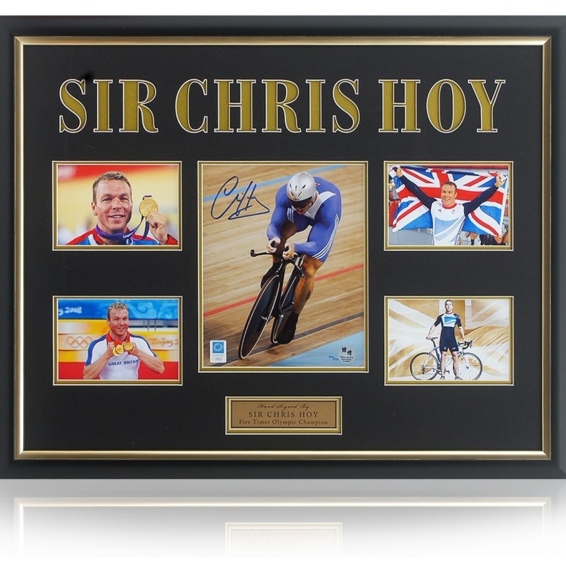 Sir Chris Hoy Signed and Framed Olympic Cycling Presentation