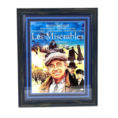 Jean-Paul Belmondo Signed and Framed Les Misérables Poster