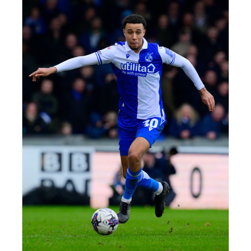 Luca Hoole's Bristol Rovers EFL Sky Bet League One Signed Match Worn Shirt, vs Derby County