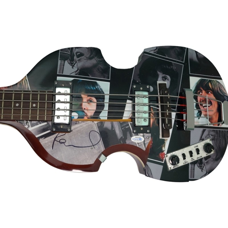Paul McCartney of the Beatles Signed LeftHanded Custom Graphics Hofner Bass Guitar