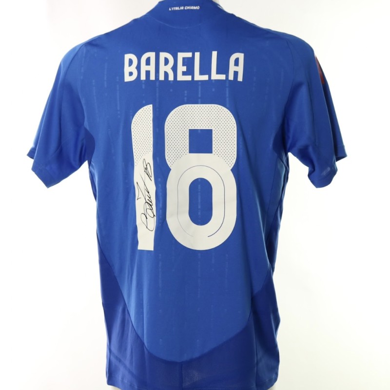 Barella Official Italy Signed Shirt, 2024/25