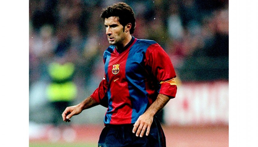 Figo's Signed Match-Issued Barcelona Shirt, 1998/99 Liga