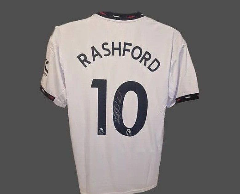 Marcus Rashford's Manchester United 2022/23 Signed and Framed Away Shirt