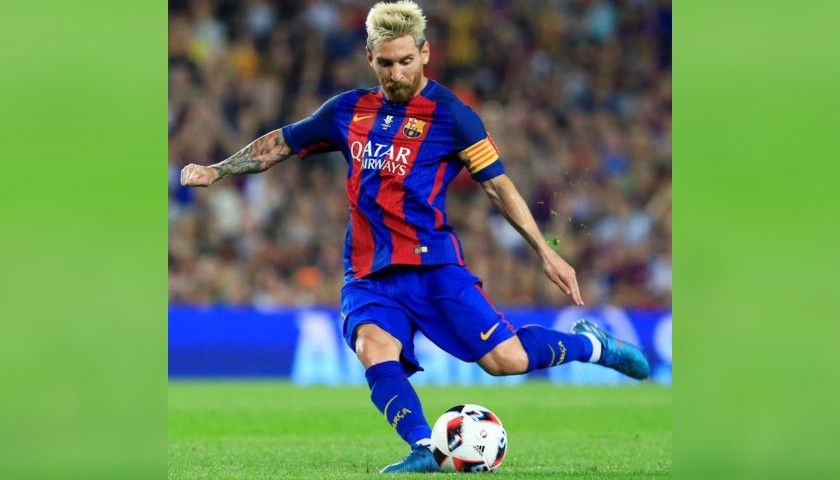 Messi's Barcelona Signed Match Shirt, Supercopa 2016 Final