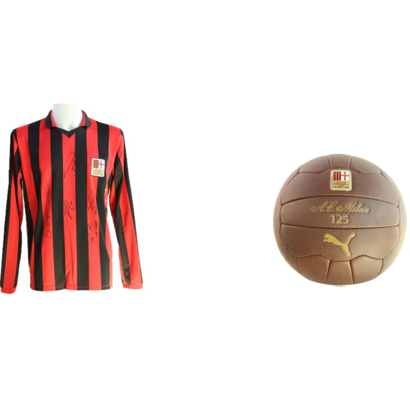 Milan Limited Edition 125th Anniversary Shirt, 2024/25 + Limited Edition Ball 125th Anniversary - Signed by the Team