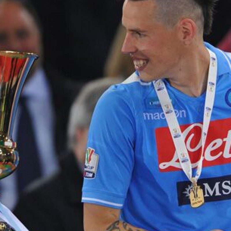 Hamsik Napoli match issued shirt, Supercoppa final 2014