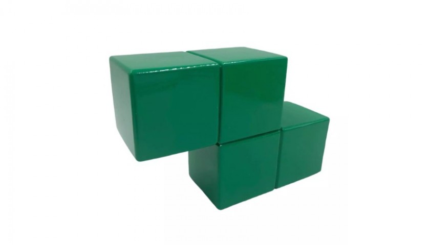 "Alter Ego Cubes Green" - Sculpture by Alessandro Piano