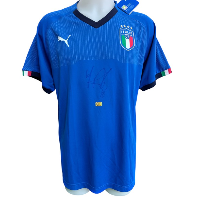 Italy's Official Shirt, 2018 - Signed by Marco Parolo