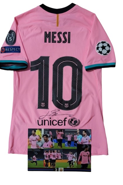 Maglia Messi preparata Juventus vs Barcellona 2020 - Autografata