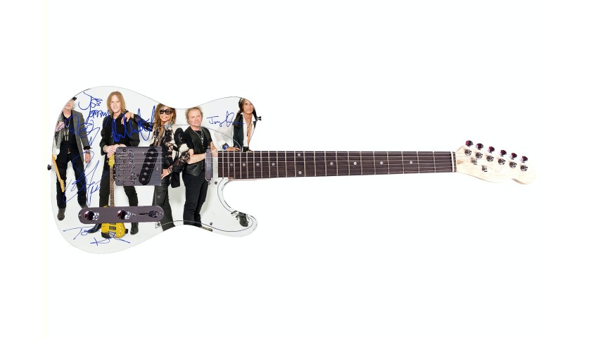 Aerosmith Photo Guitar with Printed Signatures