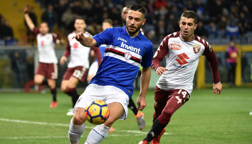 Caprari's Match-Issued and Signed Sampdoria Shirt, Serie A 2017/18