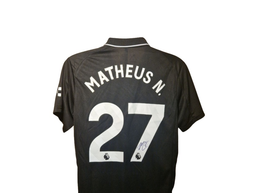 Matheus Nunes Signed Manchester City 2025-26 Away Champions Football Shirt 