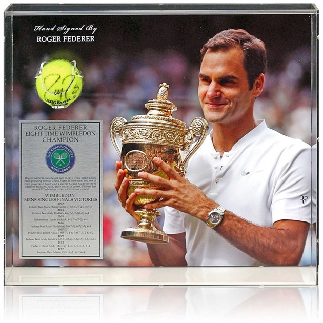 Display fotografico autografato da Roger Federer 