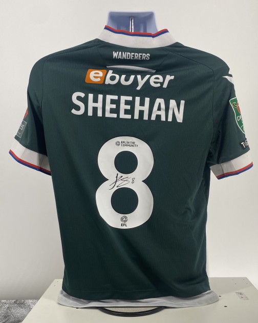 Maglia da trasferta firmata da Josh Sheehan del Bolton Wanderers, contro l'Arsenal