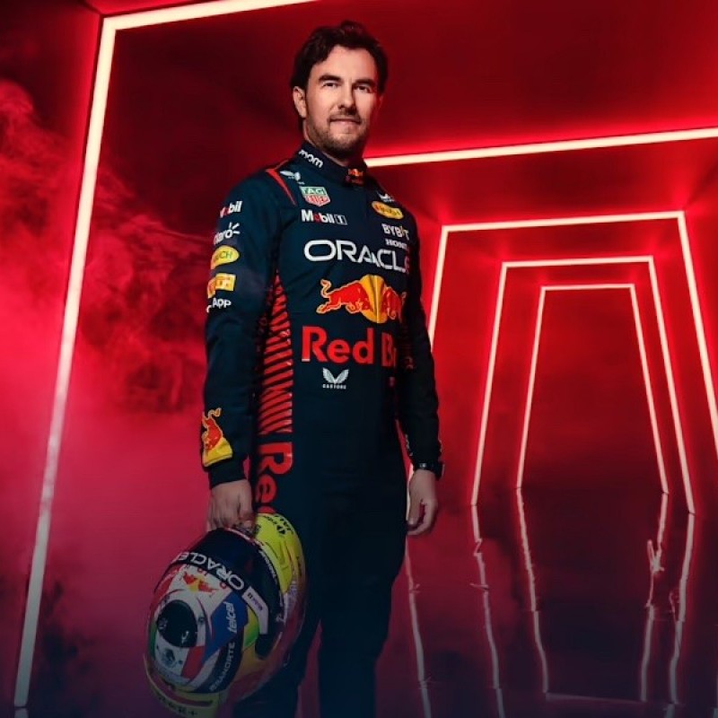 Sergio Perez Signed Full Sized Red Bull Racing Helmet