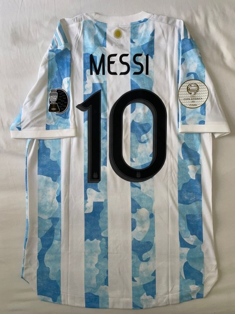 La maglia di Lionel Messi per la finale della Copa America 2021 dell Argentina contro il Brasile CharityStars