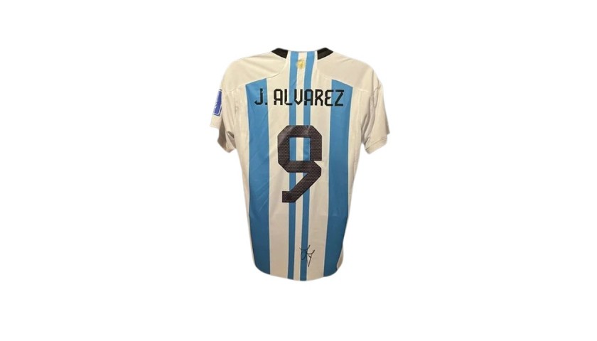 Julian Alvarez's Argentina Signed and Framed Shirt