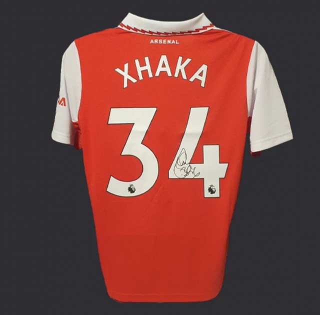 アーセナル XHAKA 34 22/23 Granit Xhaka's Arsenal 22/23 Signed Official Shirt - CharityStars