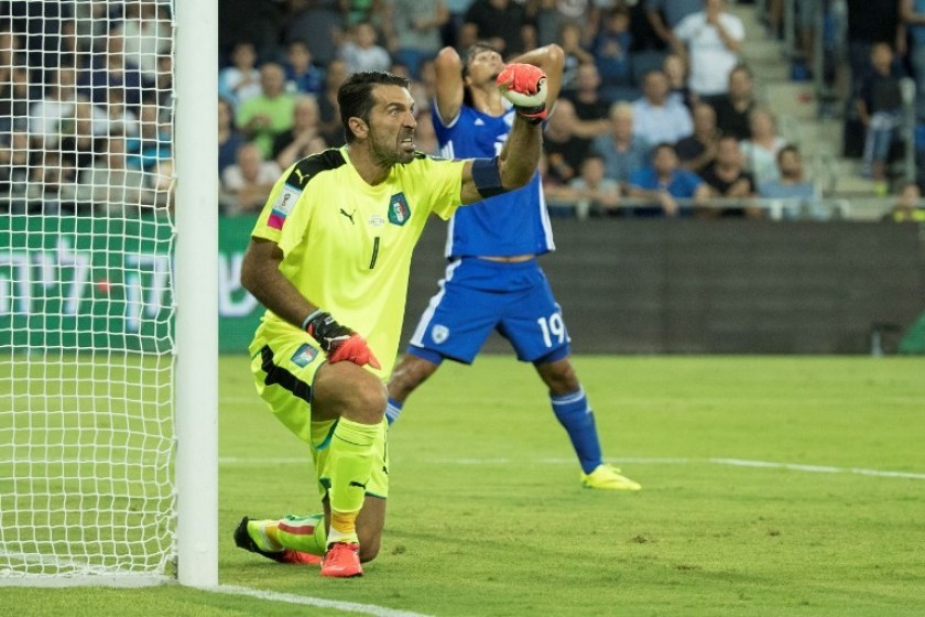 Buffon's Match-Issued Signed Shirt, Israel-Italy 2016