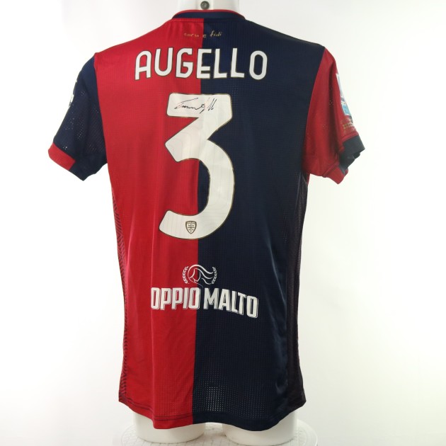 Maglia Augello Unwashed, Cagliari vs Torino 2024 - Autografata