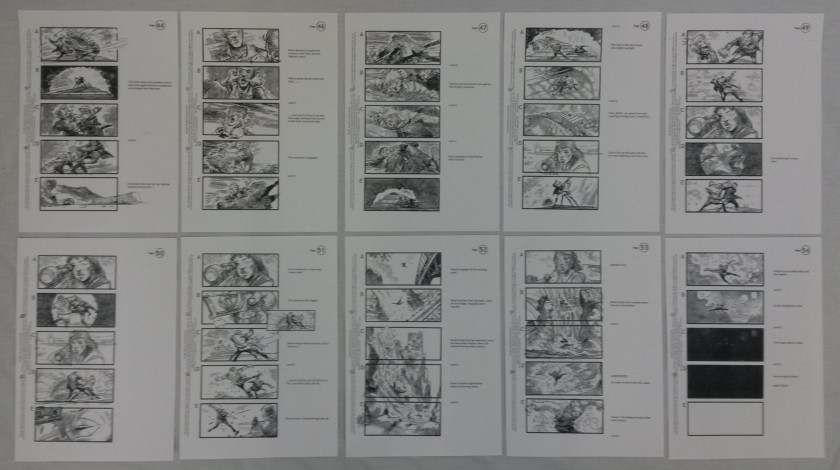 Production Used Sequence  of 10 Storyboards from James Bond: Skyfall (2012) 