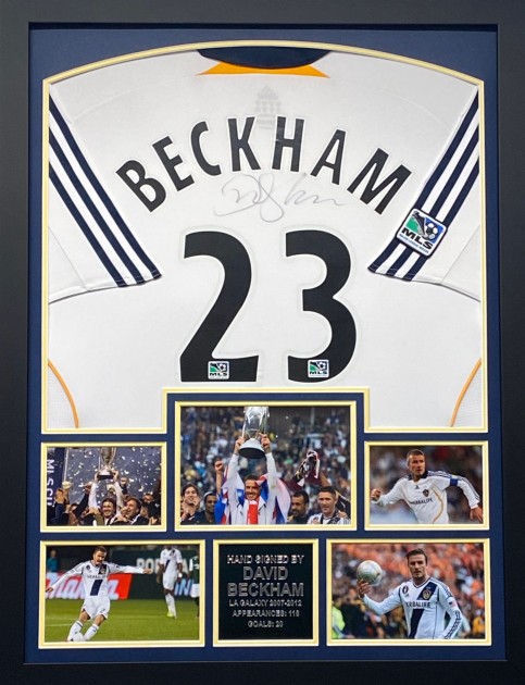 Maglia David Beckham LA Galaxy - Autografata e incorniciata