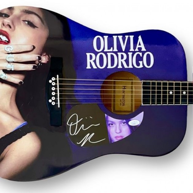 Olivia Rodrigo Signed Custom Wrapped Acoustic Guitar