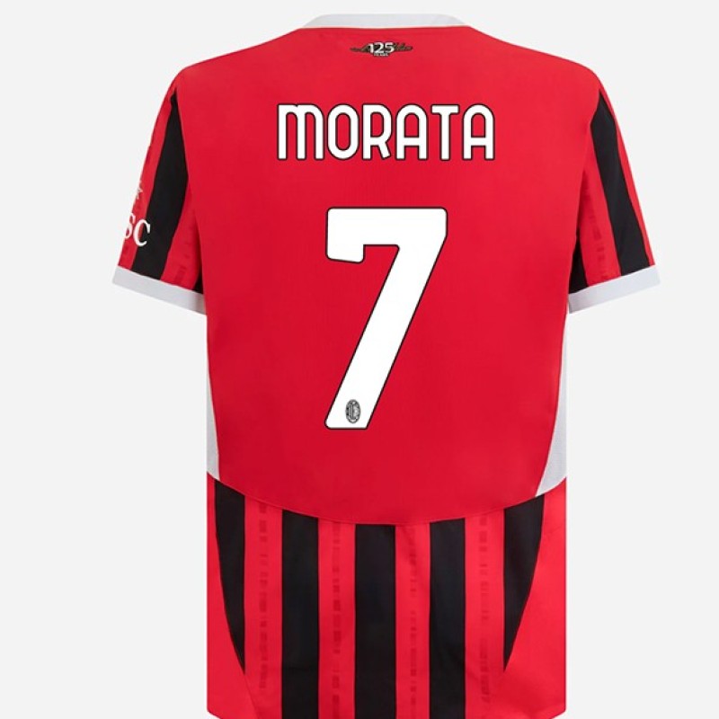 Morata's Milan 2024/25 Signed with Personalized Dedication Shirt