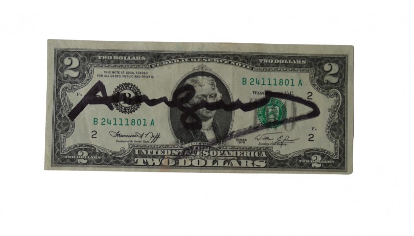 Andy Warhol Signed "Two-Dollar Bill"