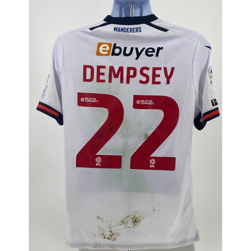 Maglia indossata e autografata dal Bolton Wanderers di Kyle Dempsey contro l'Exeter City