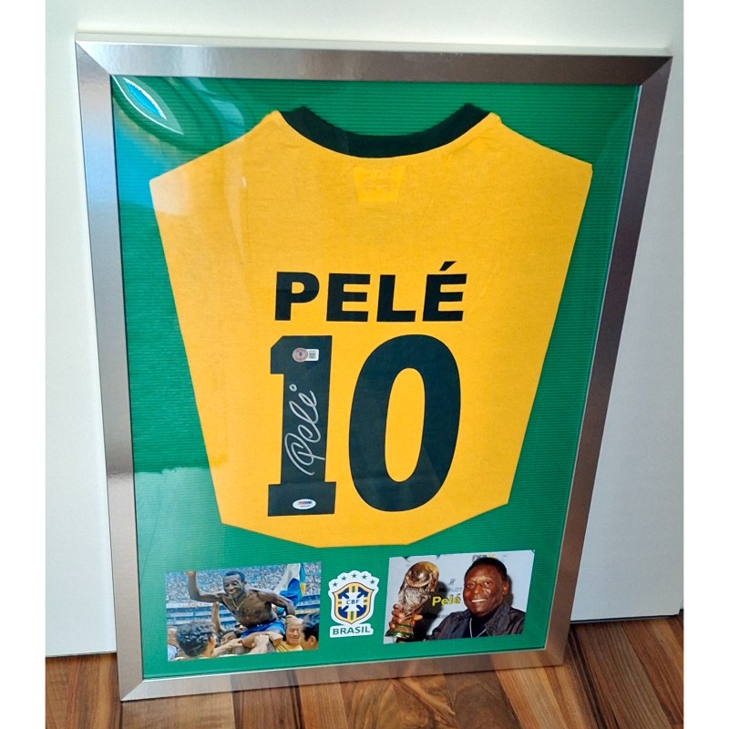 Pelé's Brazil Signed And Framed Shirt