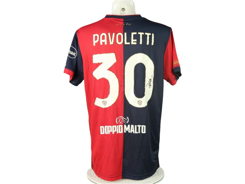 Maglia Pavoletti Unwashed, Cagliari vs Como 2024 - Autografata