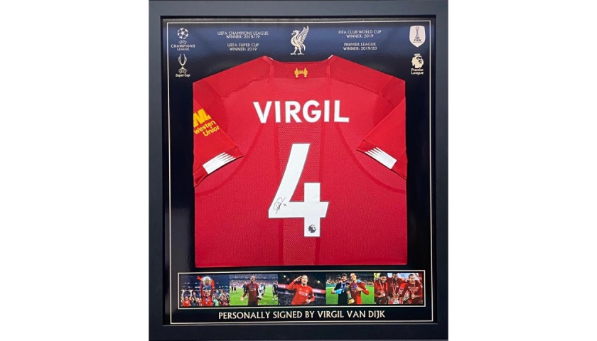 Virgil Van Dijk Liverpool Signed & Framed Shirt