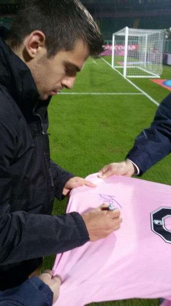 Matchworn Trajkovski shirt, worn Palermo-Frosinone, 12/12/15  - signed