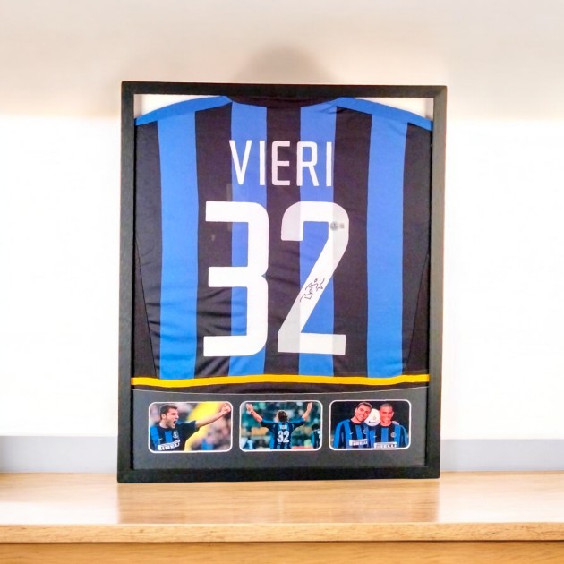 Maglia Inter Vieri in una cornice deluxe di alta qualità - Autografata