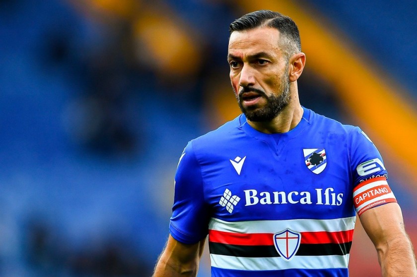 Quagliarella's Match-Worn Armband Genoa vs Sampdoria 2018 -  #UnRossoAllaViolenza - Signed - CharityStars