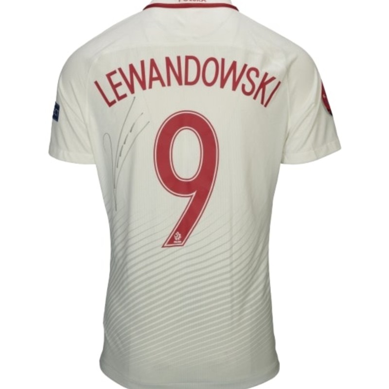 Lewandowski's Poland Signed Match-Issued Shirt, EURO 2016