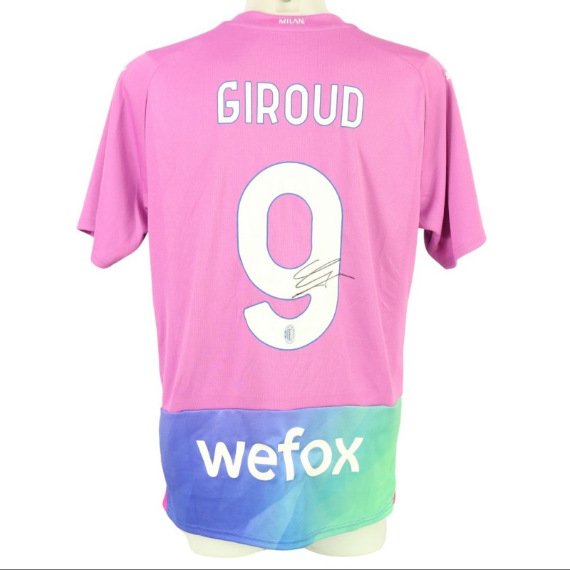 Giroud Official Milan Signed Shirt, 2023/24 