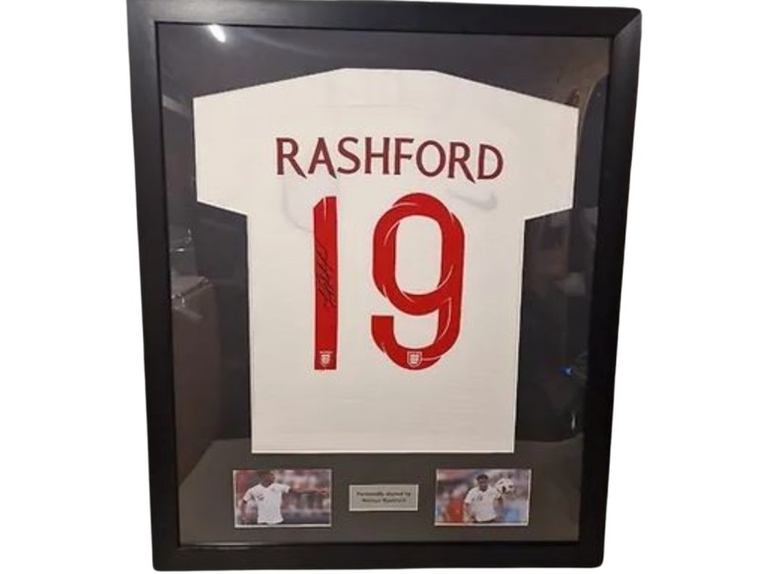 Marcus Rashford's England 2018/19 Signed and Framed Shirt