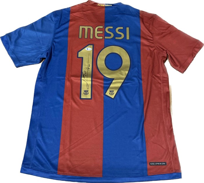 Maglia replica firmata di Lionel Messi per l'FC Barcelona 2006/07