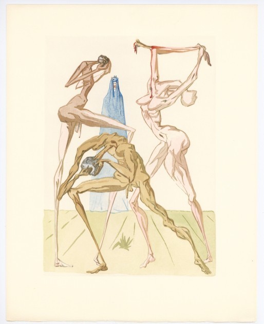 'The Sodomites' Wood Engraving by Salvador Dalí