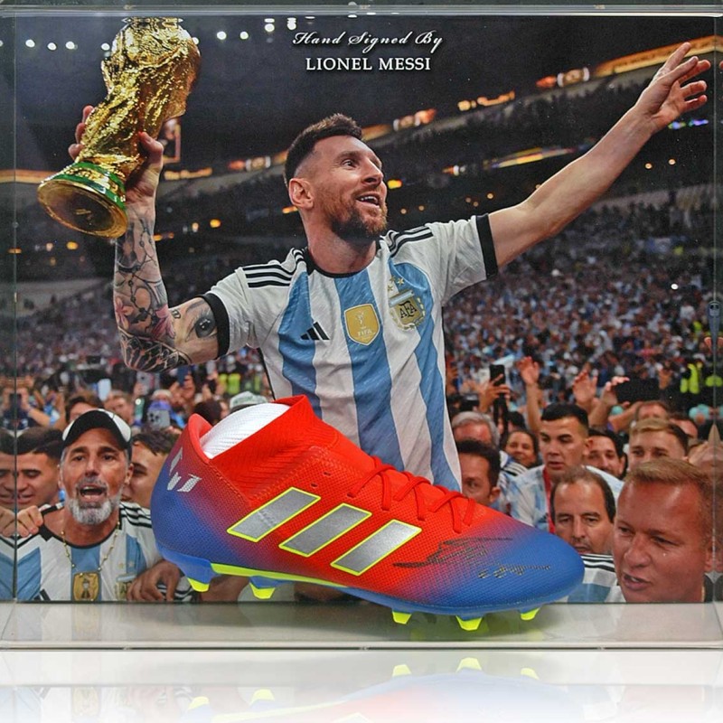 Lionel Messi Signed Football Boot Presentation